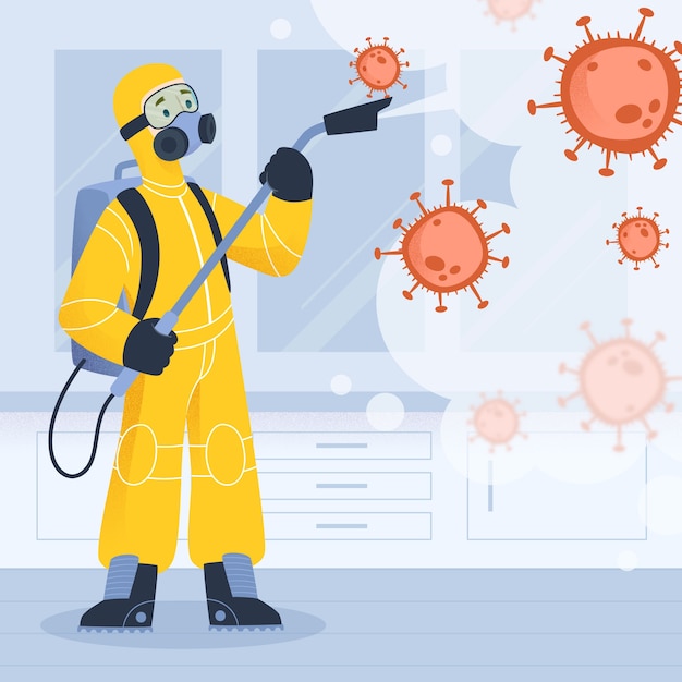 Free vector virus desinfection concept