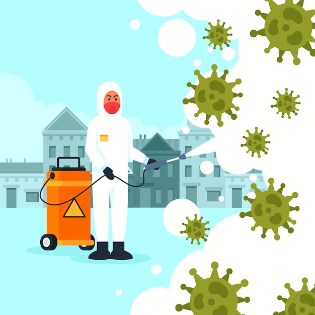 Free vector virus desinfection illustration design