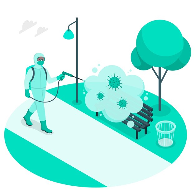 Virus disinfection concept illustration