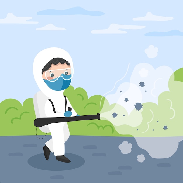 Free vector virus disinfection concept