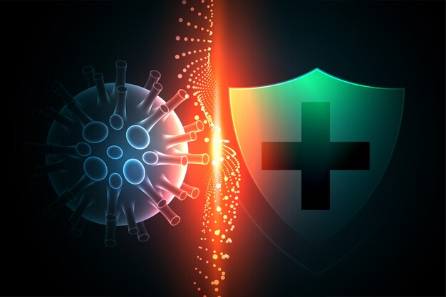 Virus protection shield preventing coronavirus to enter background