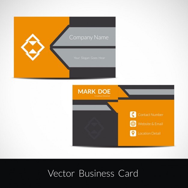 Visiting card in color grey and orange