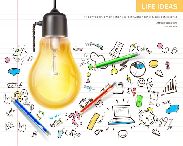 Free vector visualizing ideas brainstorming