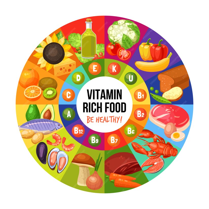 Free Vector | Vitamin rich food infographics