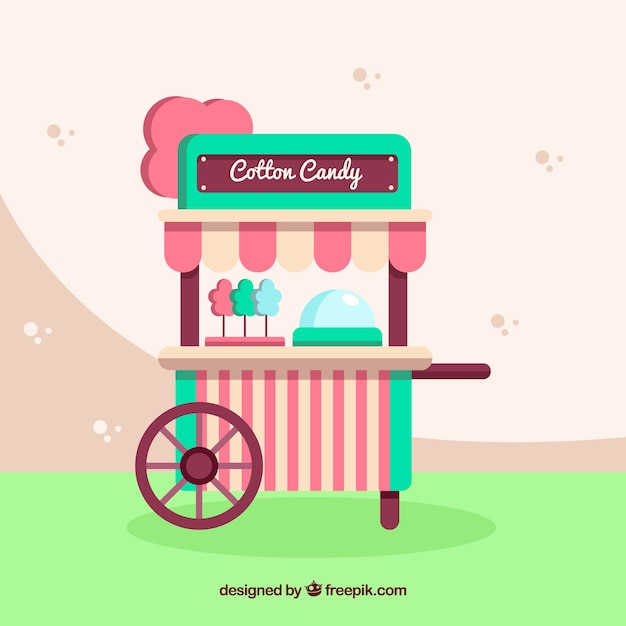 Free vector vitnage cotton candy cart