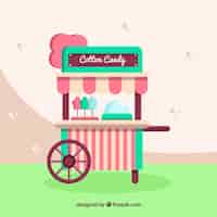 Free vector vitnage cotton candy cart