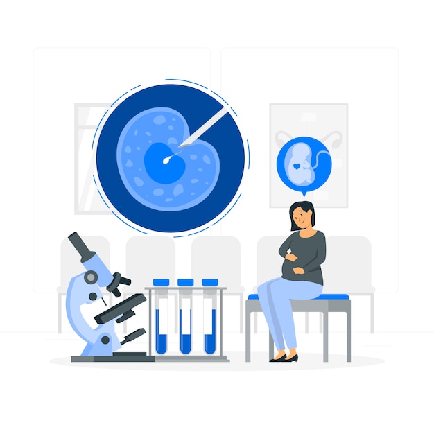 Illustrazione del concetto di fecondazione in vitro