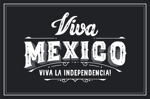 Viva mexico lettering on black background