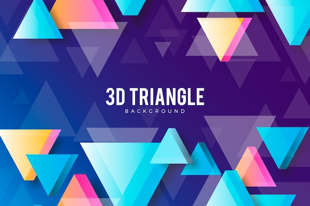 Vivid colors 3d triangles background