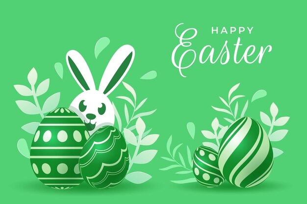 Vivid monochrome easter illustration in paper style