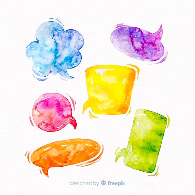 Vivid watercolored speech bubbles mixture