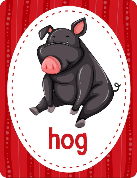 Словарная карточка со словом hog