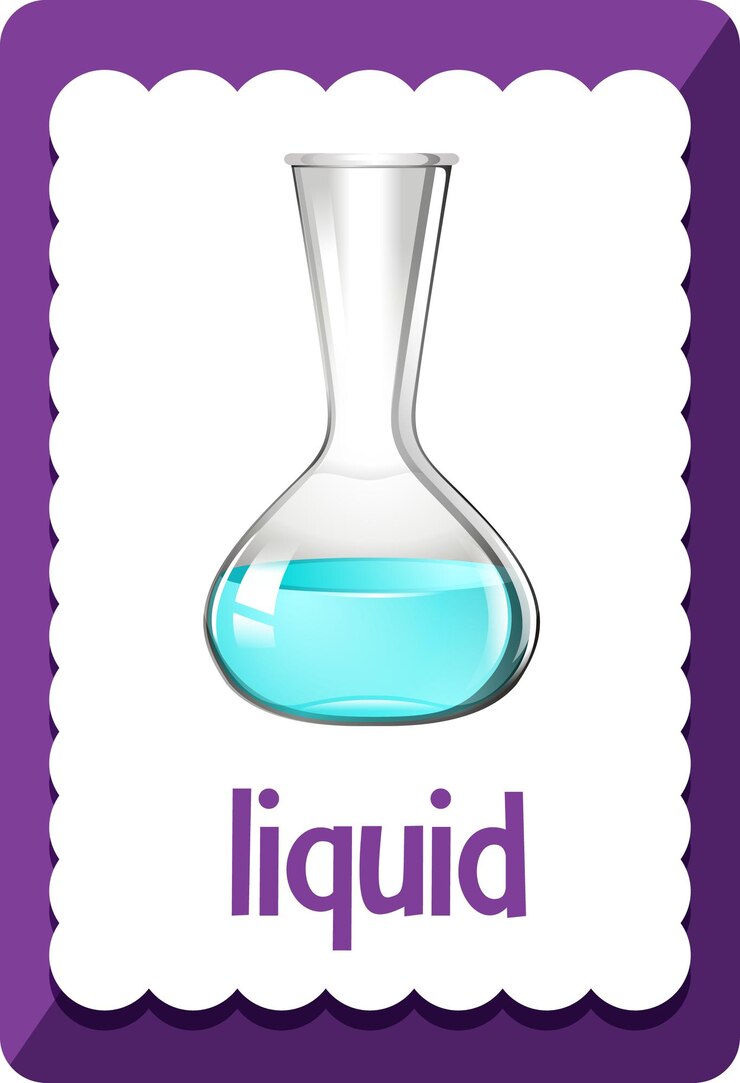 Free Vector vocabulary flashcard with word liquid