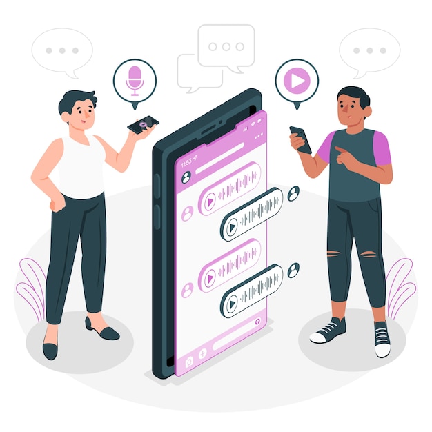 Free vector voice chat concept illustration