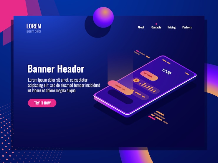 Free Vector voice message, chat room dialog isometric icon, send mobile message, smartphone dark neon