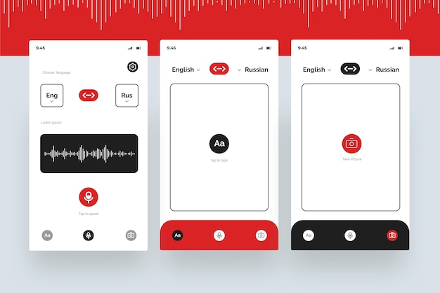 Free vector voice translator app