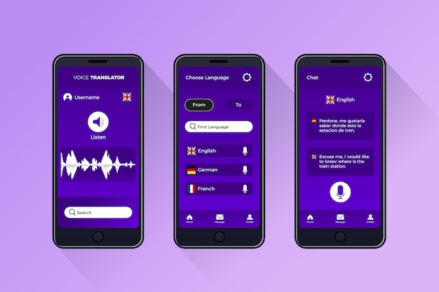 Free vector voice translator app