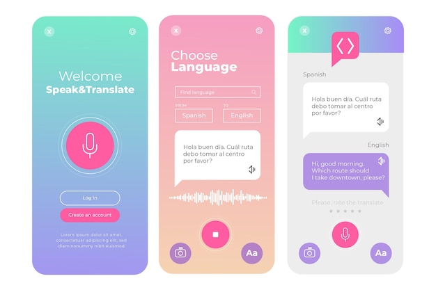 Free vector voice translator application