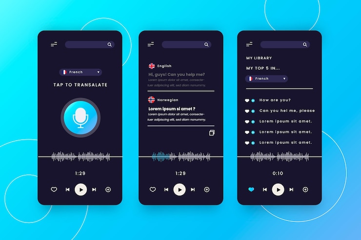 Free Vector voice translator application