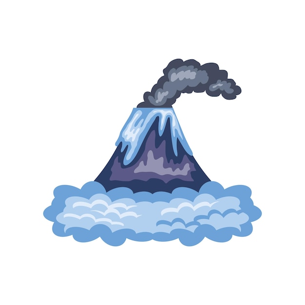 Free vector volcano with smoke coming out