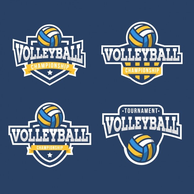 Free Vector volleyball badges collection