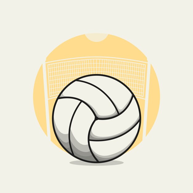 火の中を飛んで 炎に落ちるバレーボールボール 無料のベクター