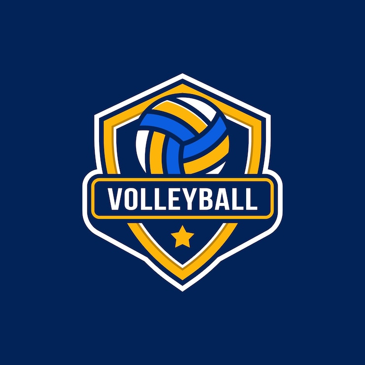 Free Vector volleyball logo badge template