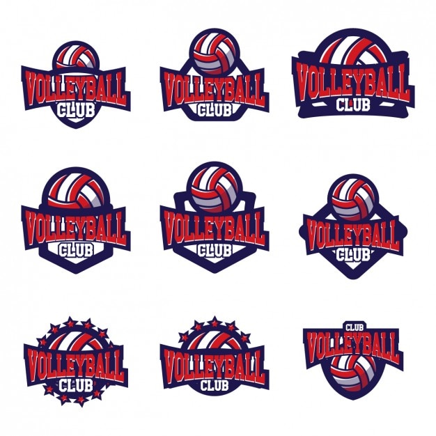 Бесплатное векторное изображение Волейбол дизайн логотипа шаблоны