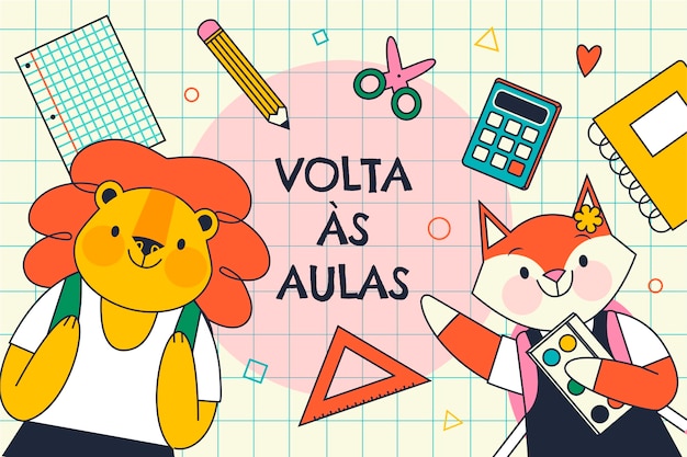 Free vector volta as aulas background