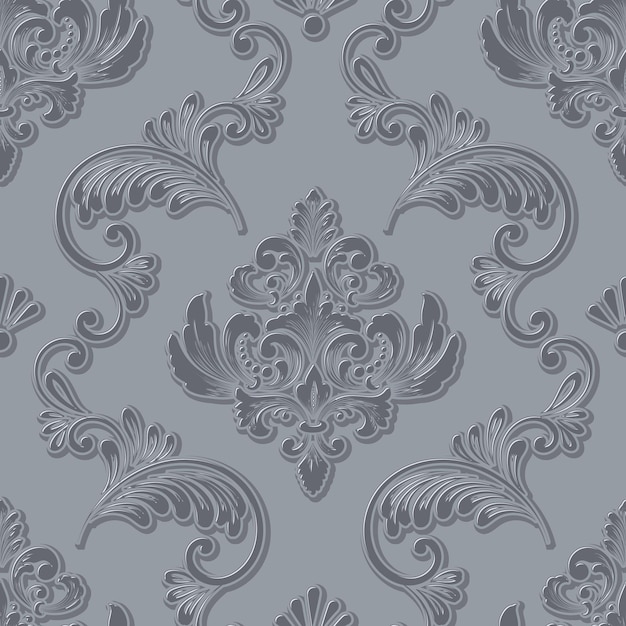 volumetric damask seamless pattern element.