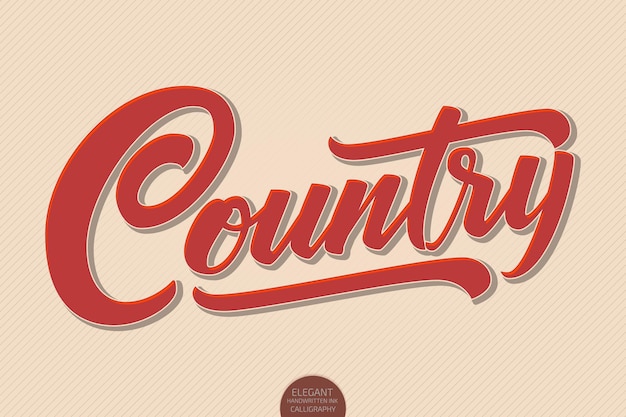 Free vector volumetric hand drawn country lettering