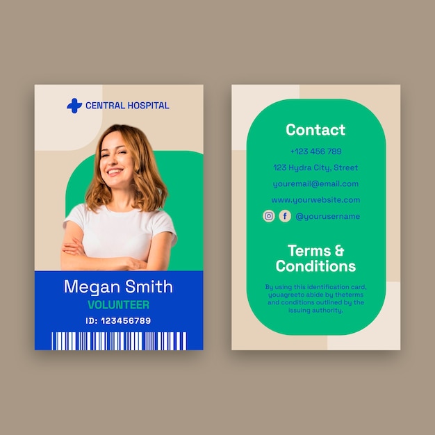 Volunteer id card template design