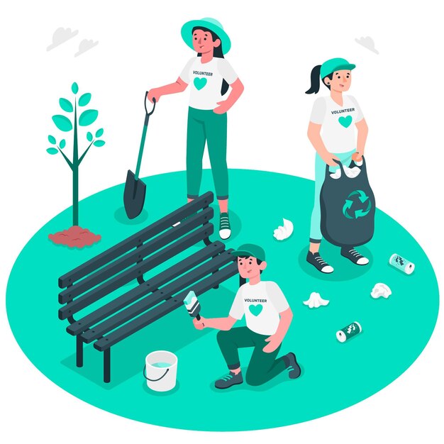 Volunteering concept illustration