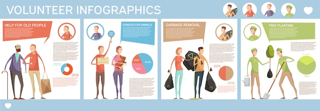 자원 봉사 가로 포스터 인포 그래픽