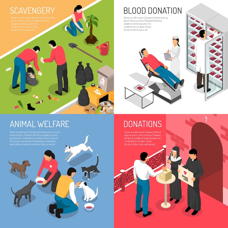 Free Vector volunteering isometric concept