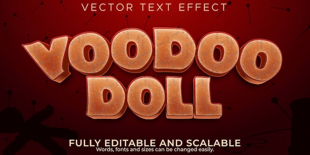 Voodoo halloween text effect, editable scary and witch text style