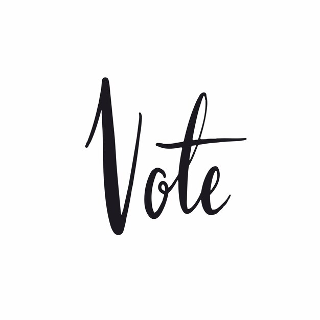 Vote handwritten typography style vector