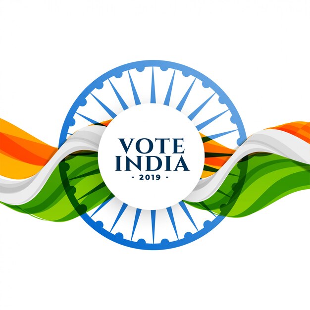 플래그와 함께 투표 인도 선거 배경