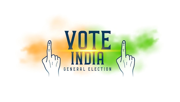 Free vector vote india general election banner with light effect