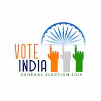 Free vector vote india general election with finger hand