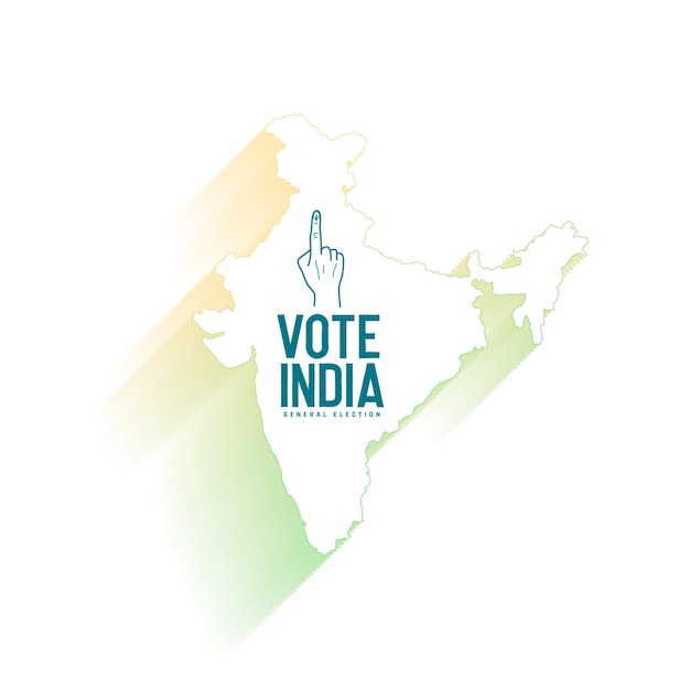 Free vector vote for indian election background with india map design
