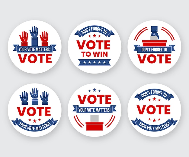 Free vector voting badges for next president