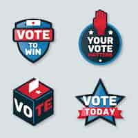 Free vector voting badges and stickers collection