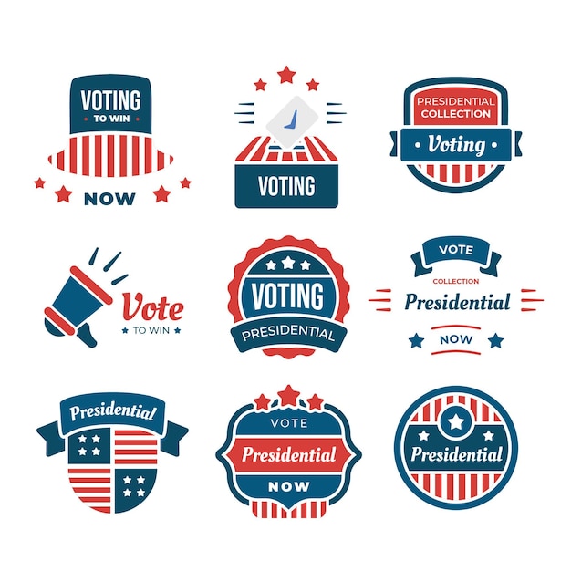 Free vector voting badges and stickers pack