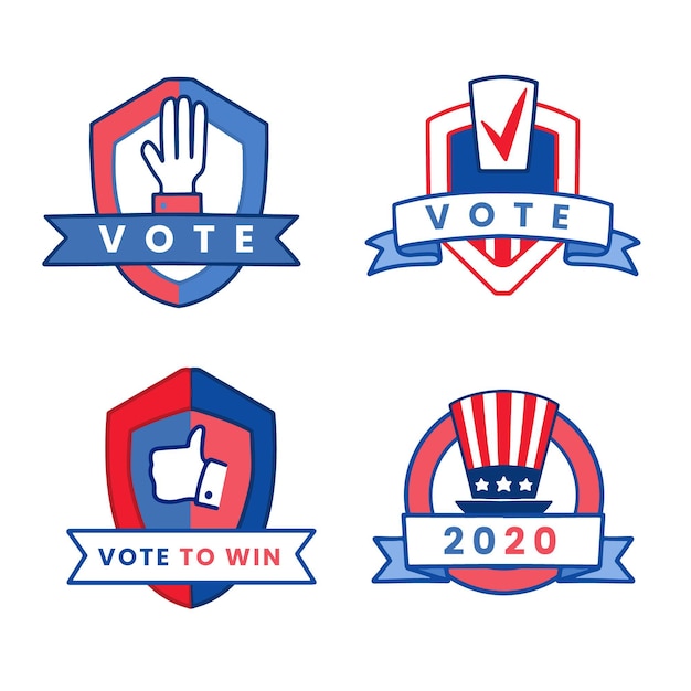 Free vector voting badges and stickers set