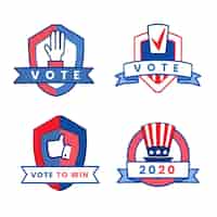 Free vector voting badges and stickers set