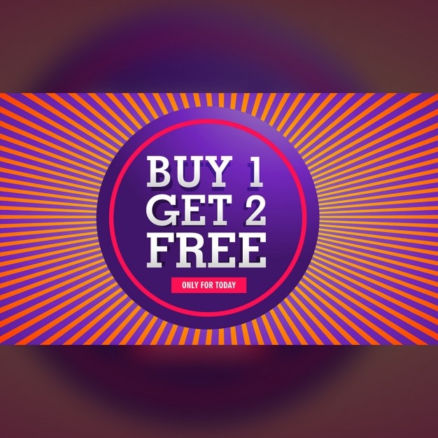 Free vector voucher with a purple sun