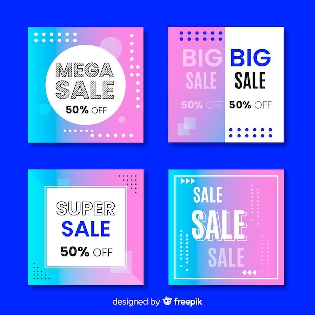 Free vector vouchers instagram post collection