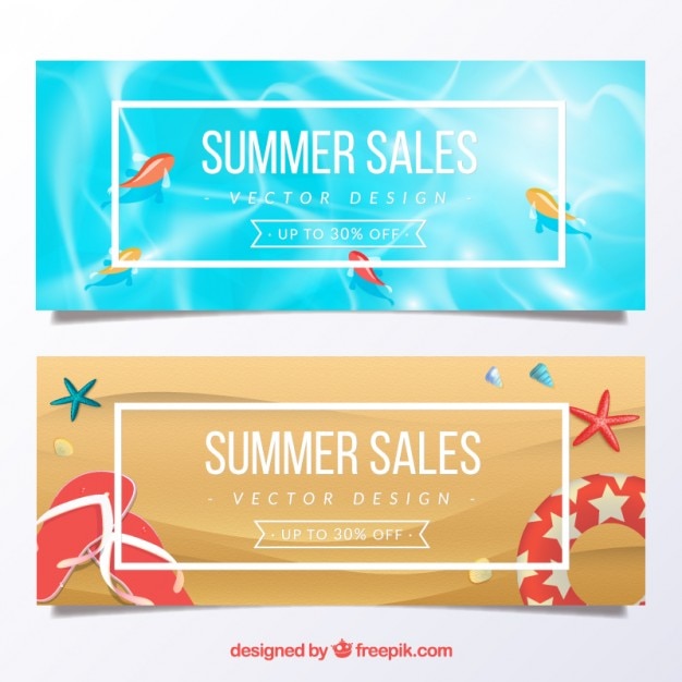 Free vector vouchers for summer sales