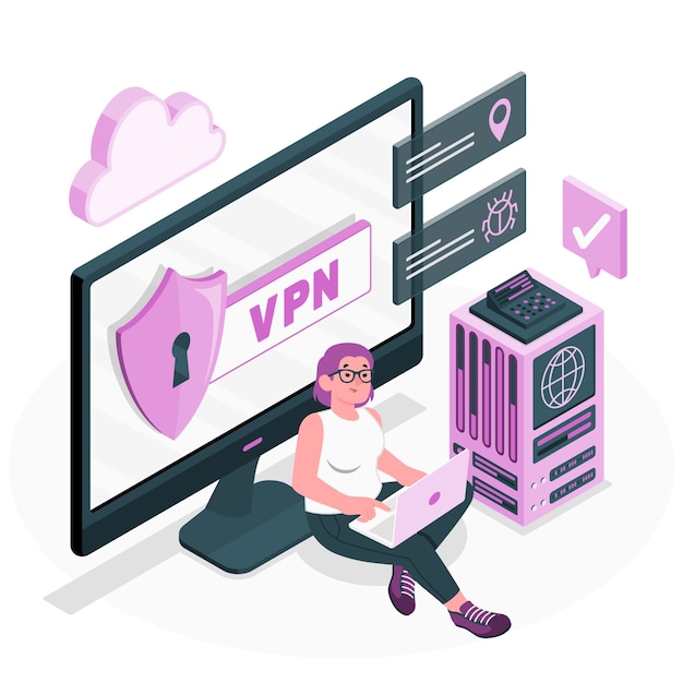 Vettore gratuito illustrazione del concetto di vpn